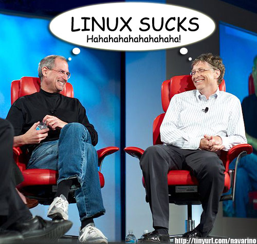 Bill Gates and Steve Jobs talk about Linux