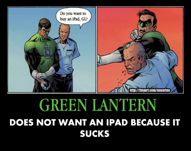 What Green Lantern thinks of the iPad