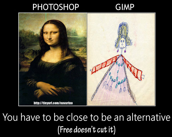 Photoshop alternatives aren't Photoshop vs Gimp