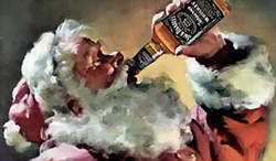Santa drinking