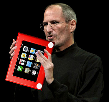 Steve Jobs iPad sucks Steve Jobs Holding an iPad EtchaSketch