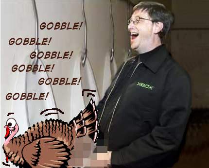 Bill Gates Screwing a Turkey created by Vincent Navarino